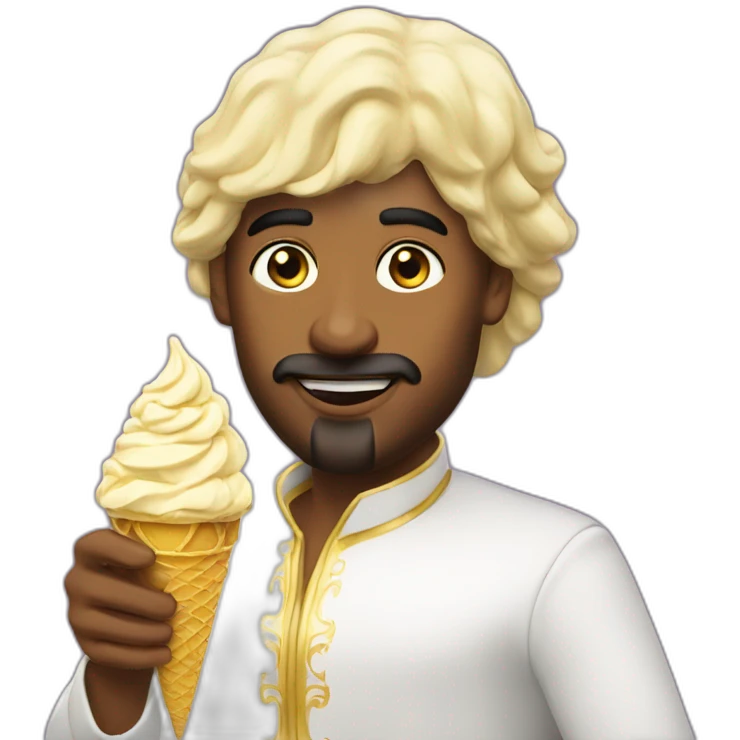 dubai rich king eating golden ice cream emoji