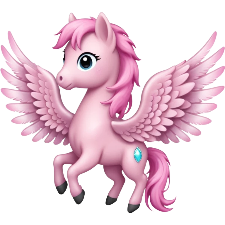 Sparkly, little, soft pink, pony wings no pony only wings. Only left and right wings  emoji