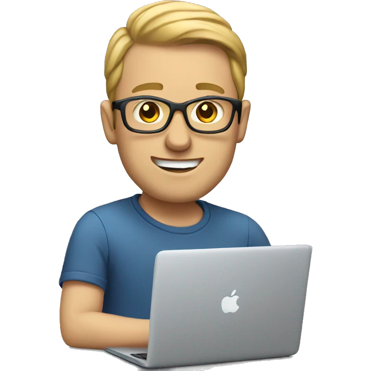 white man programmer with macbook emoji