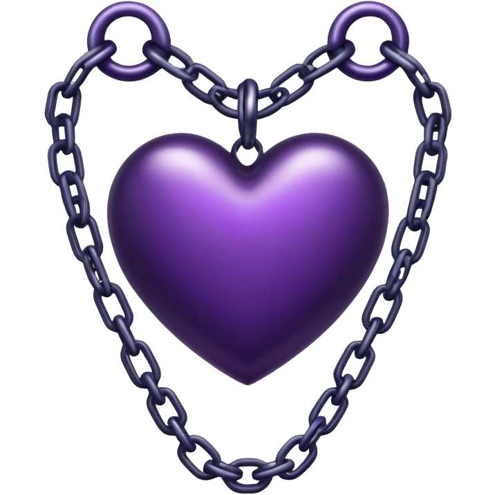 Dark purple heart in chains emoji
