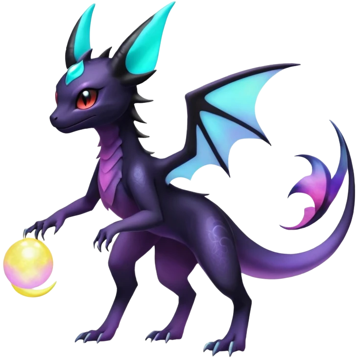 Shiny Ethereal Celestial Salandit-Noivern-Umbreon-Noibat-Espeon-Hybrid (Full body) emoji