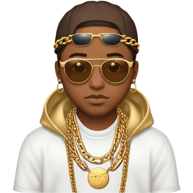 rapper with gold chains and sunglasses emoji