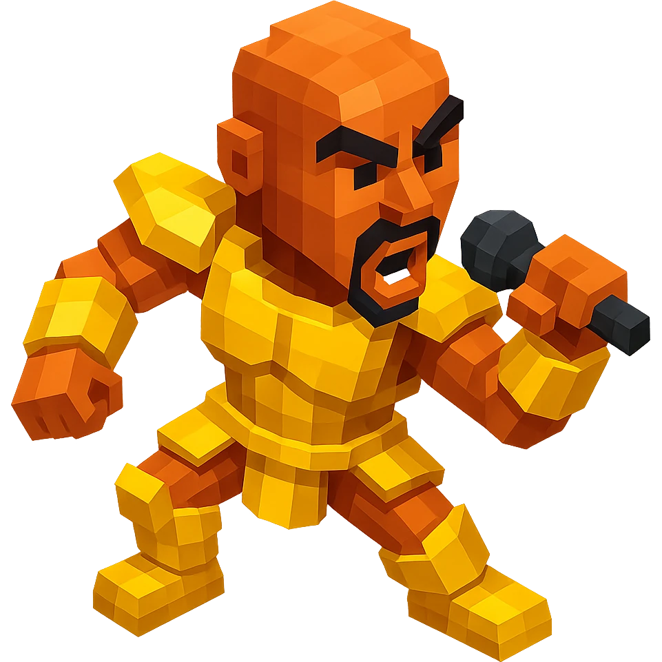 2Pac in gold armor, dynamic pose, microphone in hand, intense expression emoji