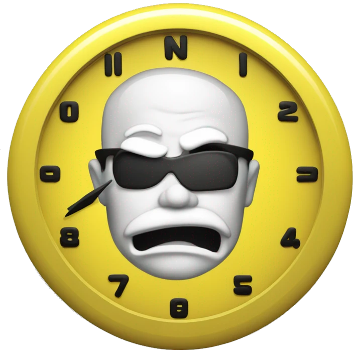 I want you to make a round wall clock, white inside and yellow outside.  emoji