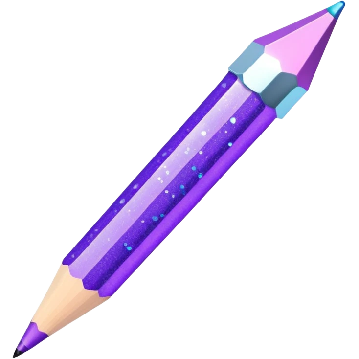 Glitter Purple and Cian pencil hand write  emoji