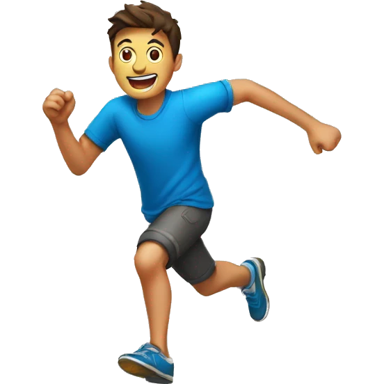 boy run after joystick emoji