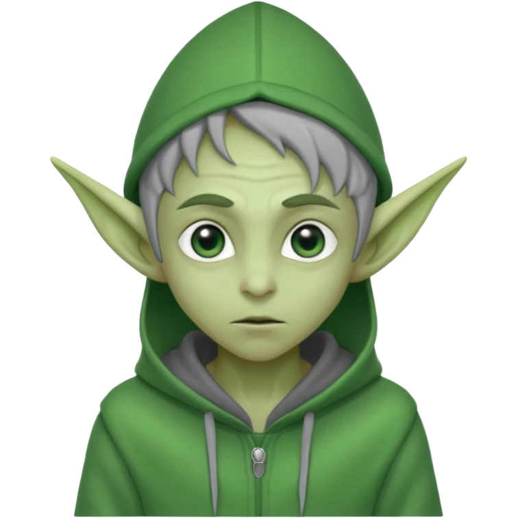 Aliens Green, hoodie, elf ears emoji