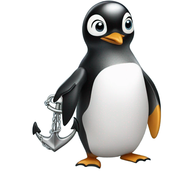 Penguin with anchor  emoji