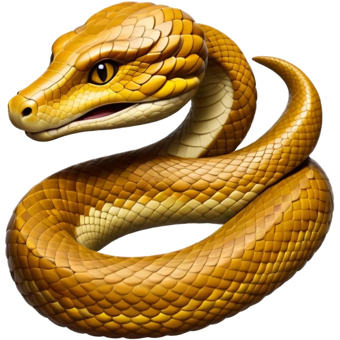 Cinematic Noble Anaconda Portrait Emoji, Poised and imposing, with a massive, sinuous build draped in intricately patterned scales and piercing, focused eyes, Simplified yet sharp and sophisticated features, highly detailed, glowing with a soft, earthy glow, high shine, intelligent and formidable, stylized with an air of primal elegance, focused and mysterious, soft glowing outline, capturing the essence of a watchful jungle guardian that feels as though it could coil out of the screen with effortless authority! emoji