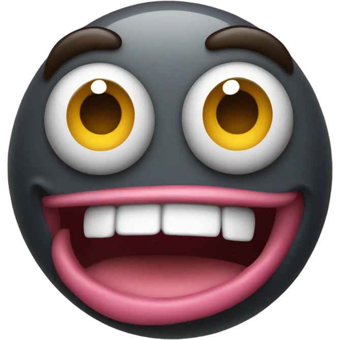 Freaky emoji rubbing hands together with tongue out on the side emoji