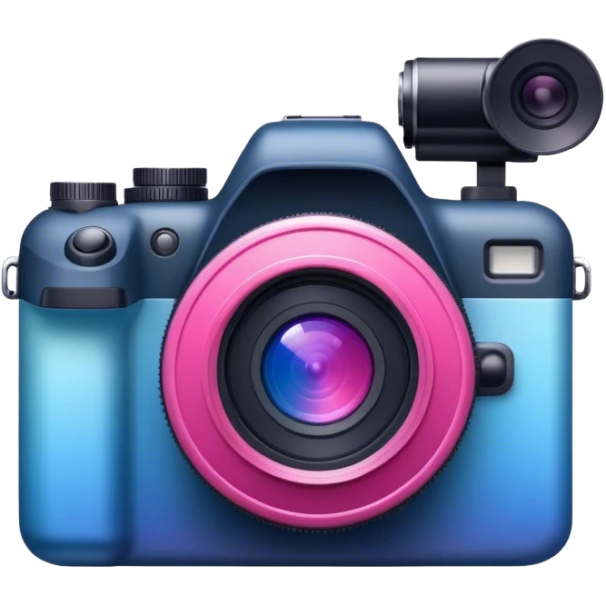 blue/pink gradient professional camera emoji
