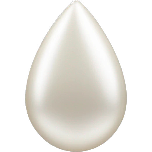 White pearl teardrop shape emoji