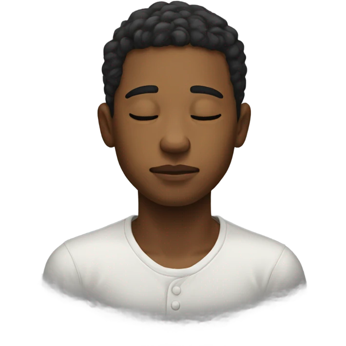 portrait of a young man, Closed Eyes  emoji