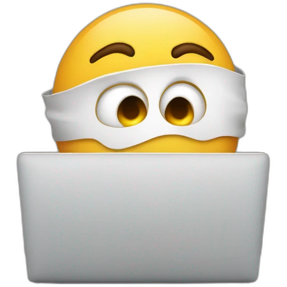 hiding behind a laptop screen emoji