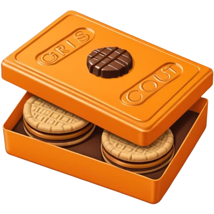 Tagalongs Girl Scout cookie orange box peanut butter & chocolate cookie emoji