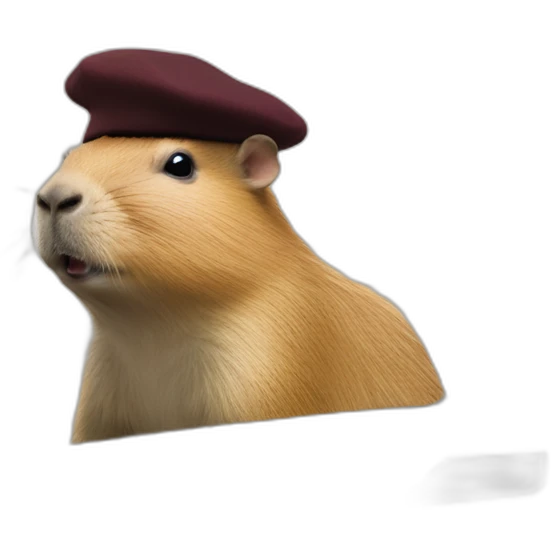 capybara with a beret in a peugeot 207 coupé cabriolet emoji