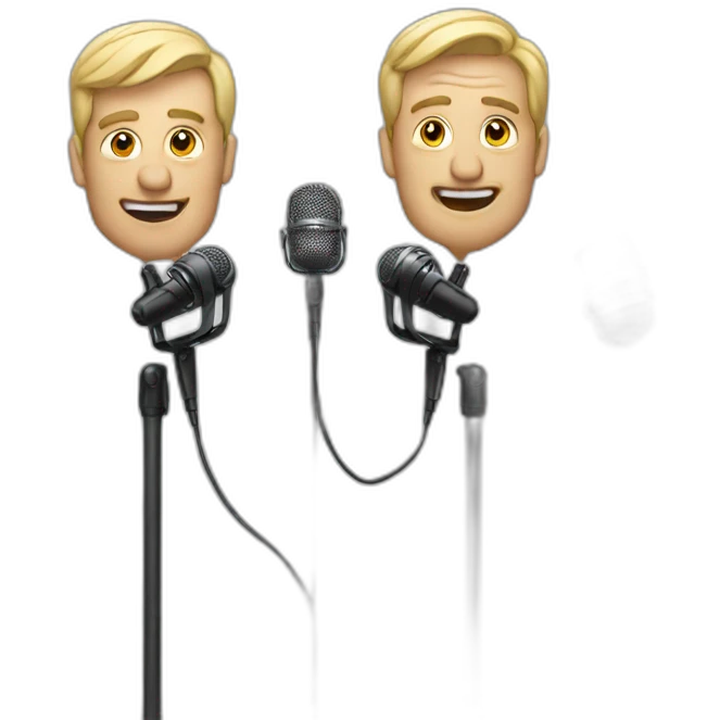 two men with microphones emoji
