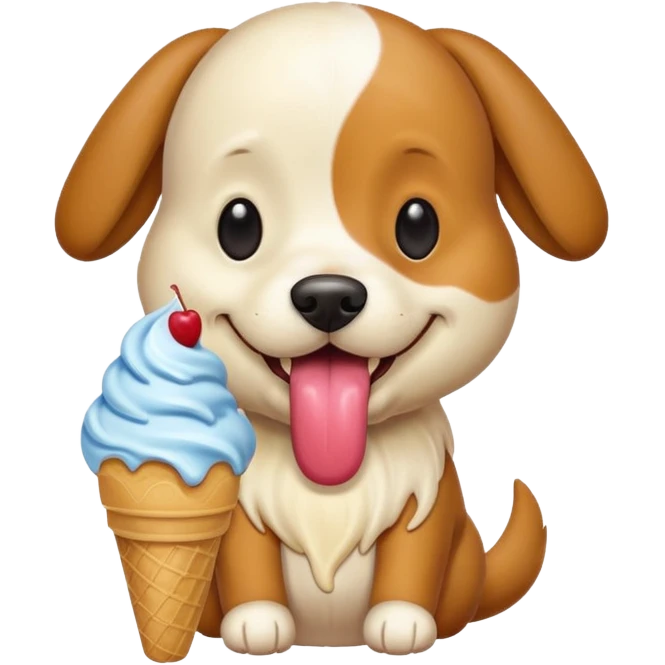 Dog eats ice cream  emoji