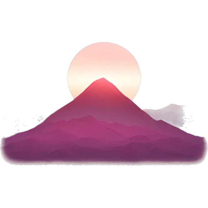Pink rising sun emoji