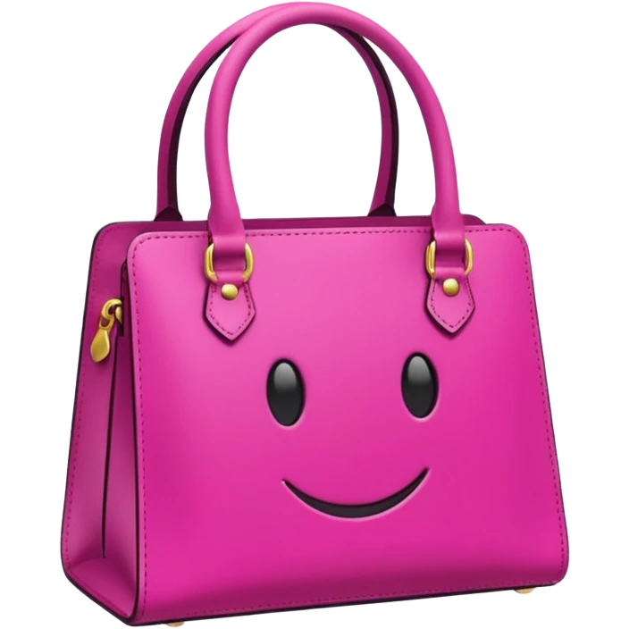 "Bolsa fucsia con asas, logo blanco de DRUNI PERFUMERÍAS, estilo emoji, fondo transparente" emoji