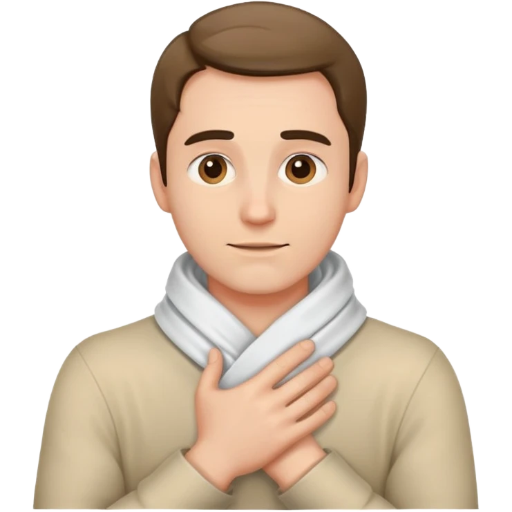 guy wrapping his hands around his neck emoji