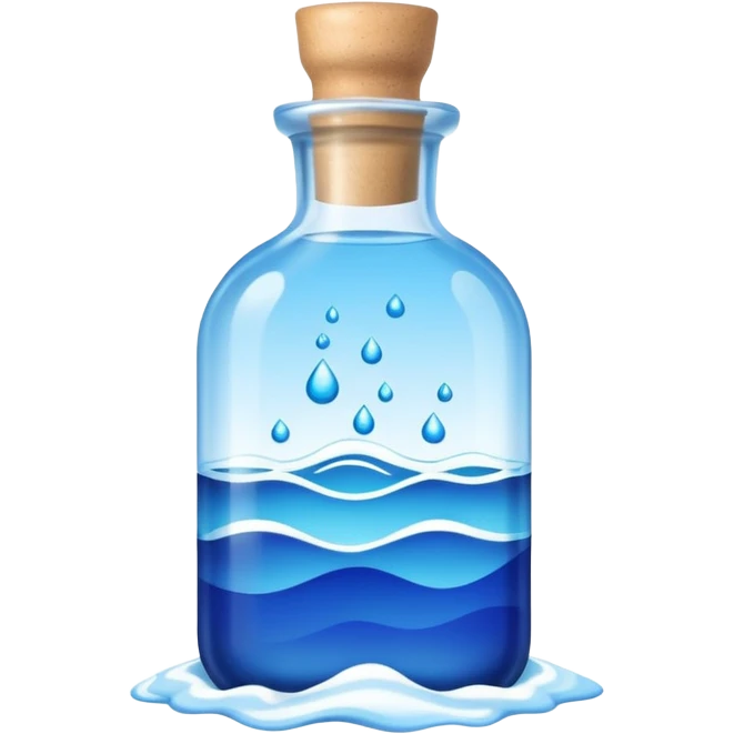 small aroma bottle with calm waves above emoji