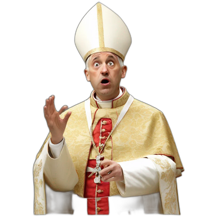 Pope looks shocked shit emoji