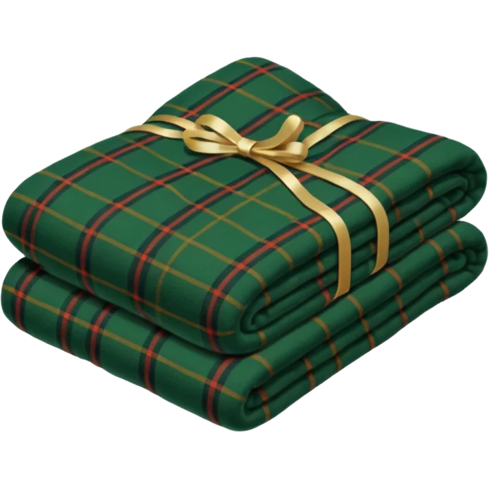 tartan blanket dark green folded  emoji