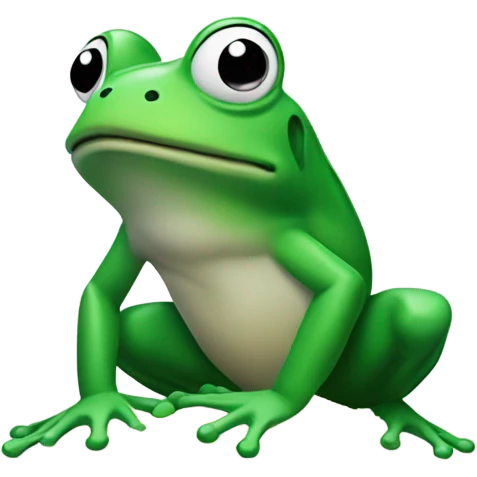 A frog sniffing a pile of flour emoji