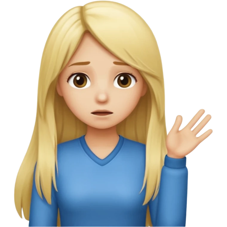 blonde cartoon girl long hair asking for a timeout emoji