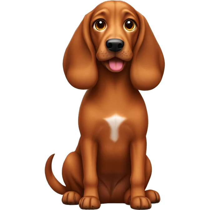 Redbone hound sitting emoji