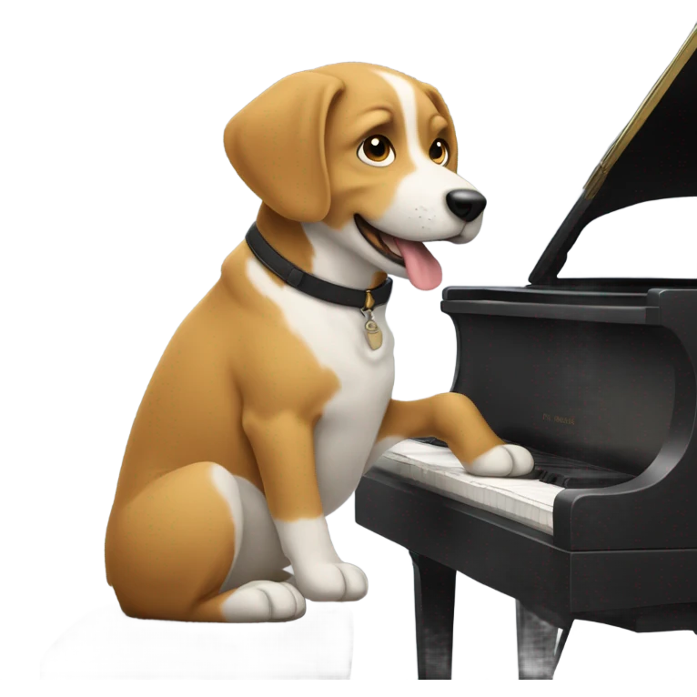 Dog playing piano emoji