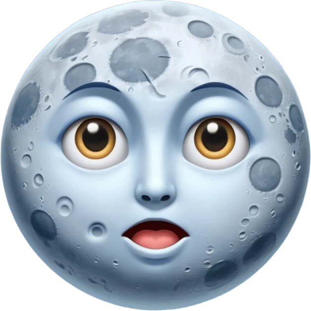 moon split in half with surprised expression emoji