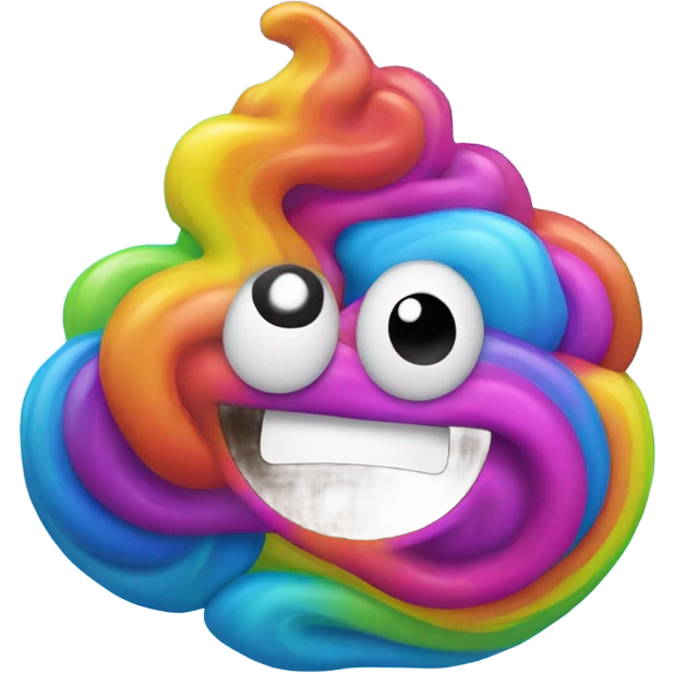 neon rainbow space poop emoji