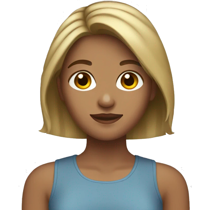girl with brown hair and blonde highlights  emoji