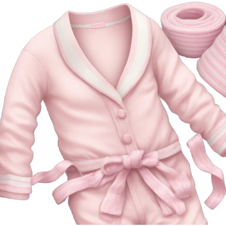 pajamas cute with colour of soft sweet pink and white knit ribbons  emoji