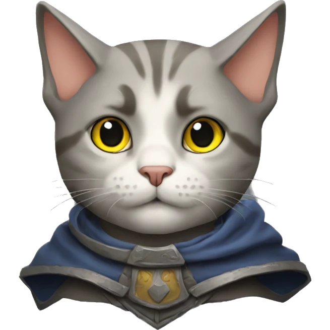 cat medieval problem solver with cape emoji