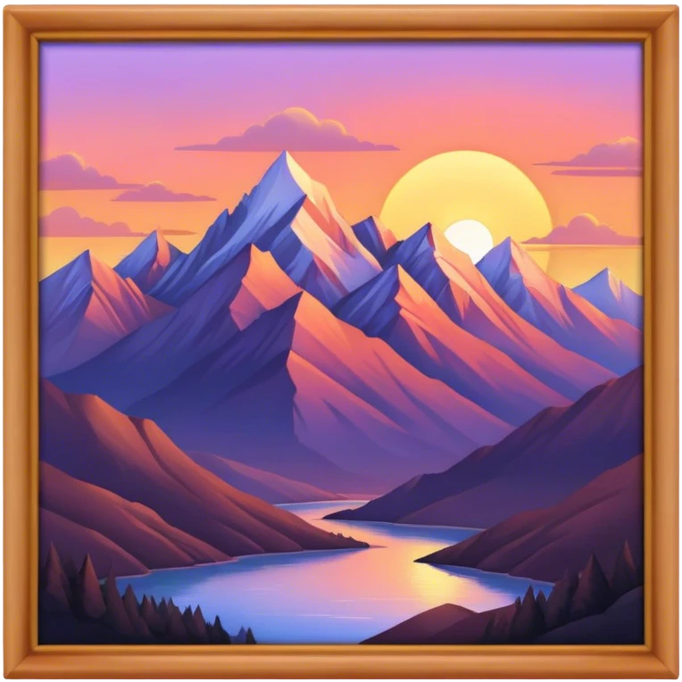 Mountains at sunset emoji