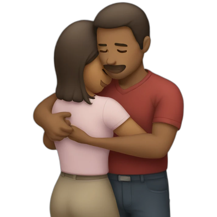 Man and woman hugging emoji