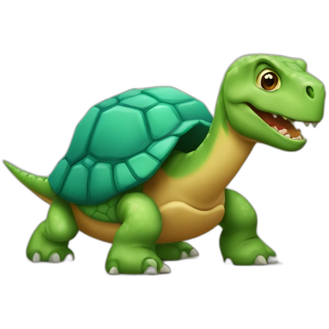 Tortue sur un dinosaure emoji