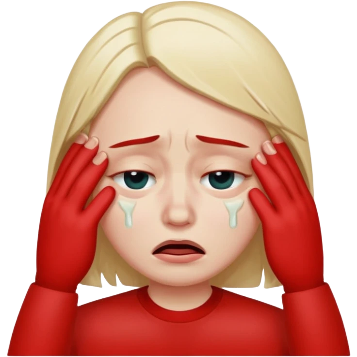 A person fake crying and rubbing their eyes emoji