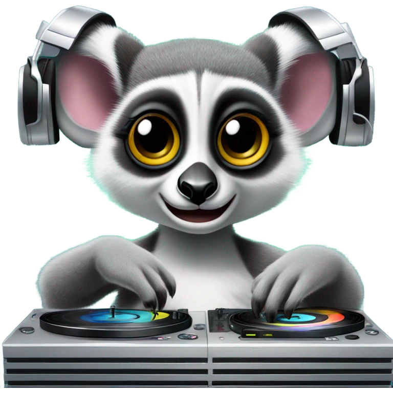 Ring-Tailed Lemur DJ emoji