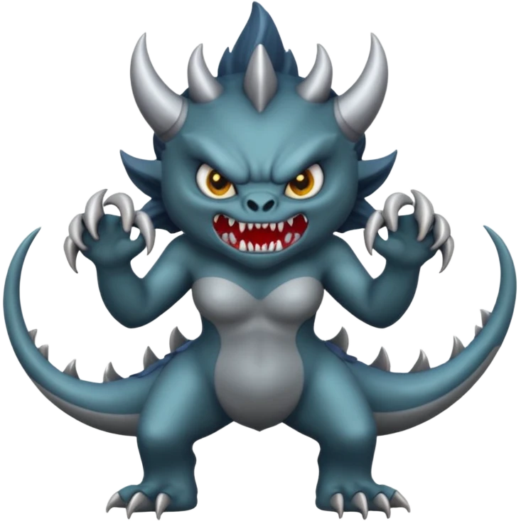 dark angry siren monster, full body emoji