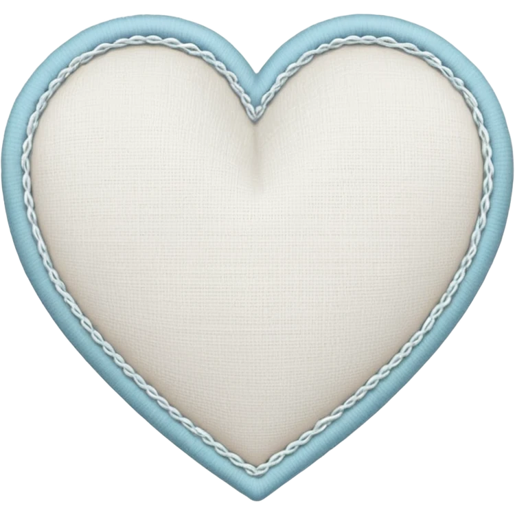 white heart with stitched border emoji