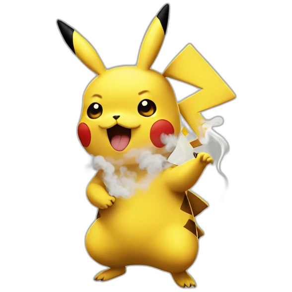 smoking pikachu emoji