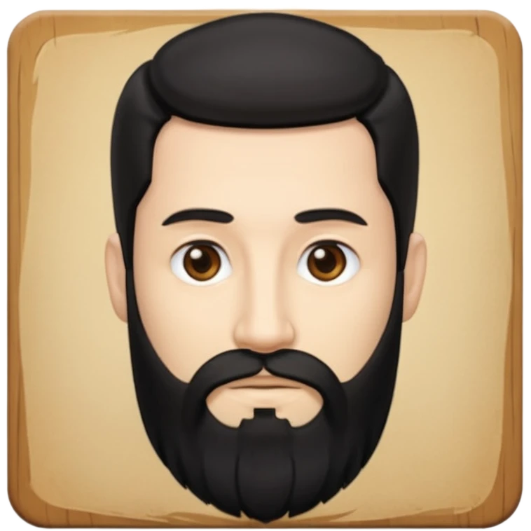 رجل لديه شعراسود طويل ولحية  emoji