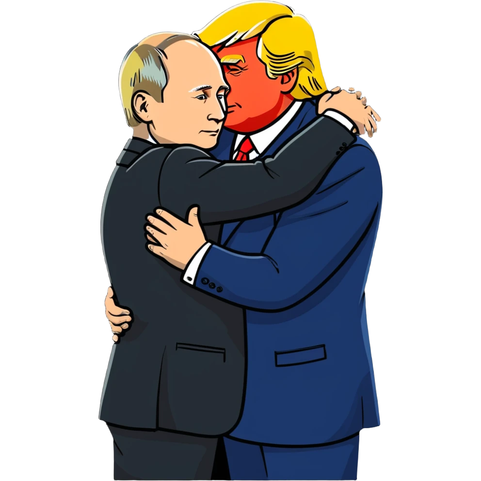 Putin and Trump hugging emoji