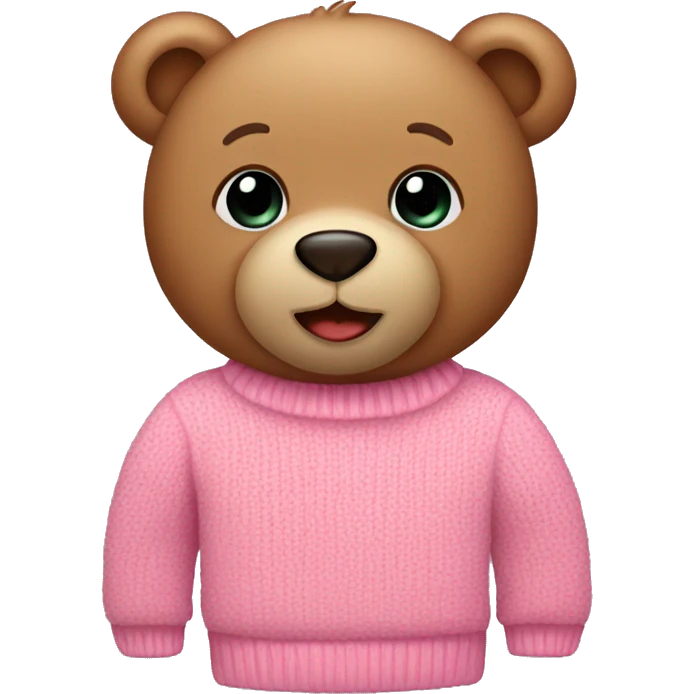 Teddy bear in a pink sweater emoji