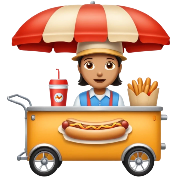 hotdog seller in New York with cart emoji