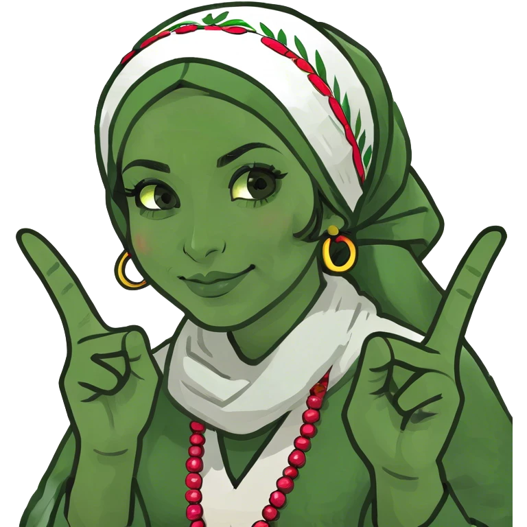 Lebenon girl making peace sign with hands emoji